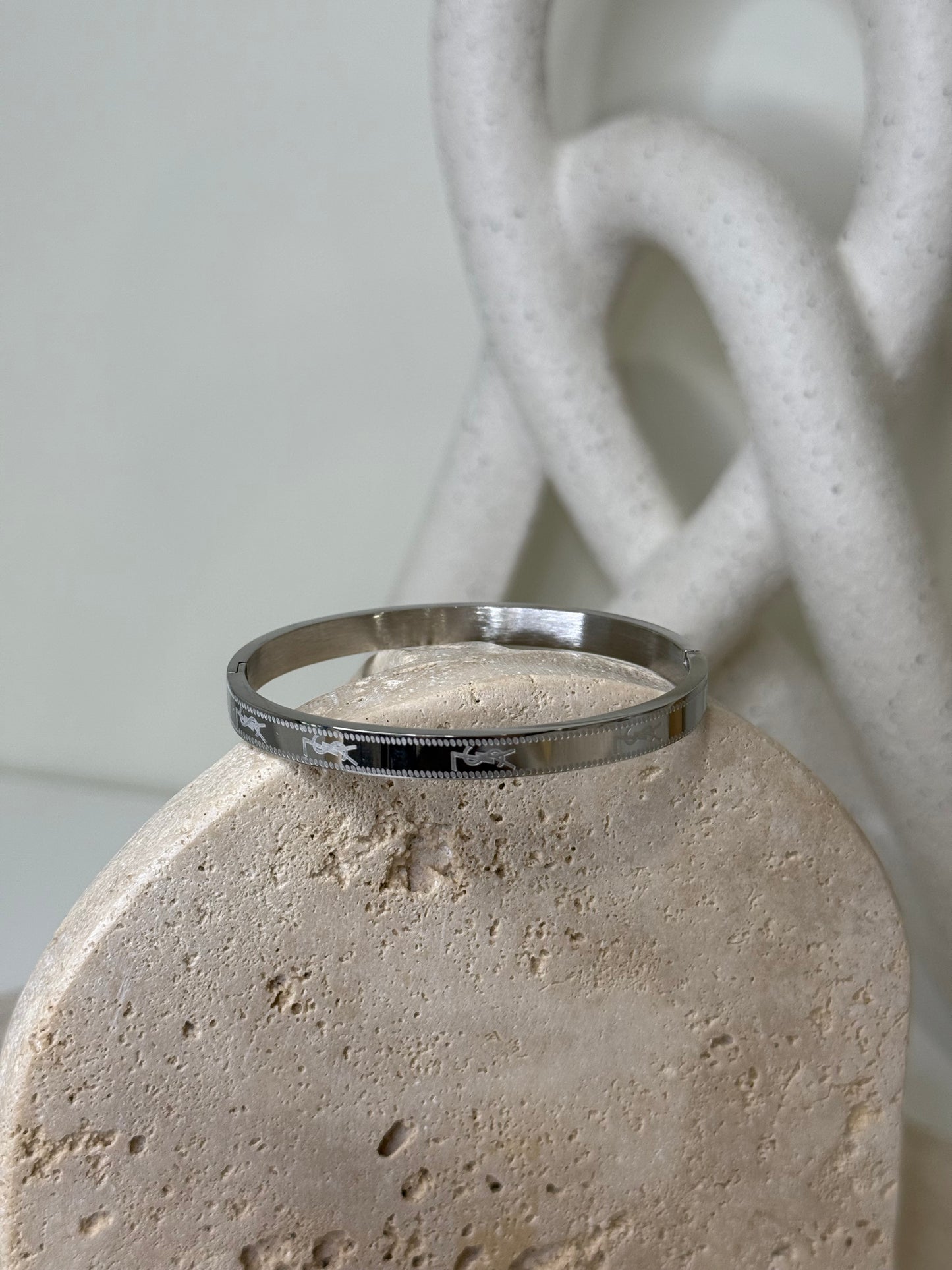 Sleek Engraved 7" 1/2" Bangle with Precision Craftsmanship