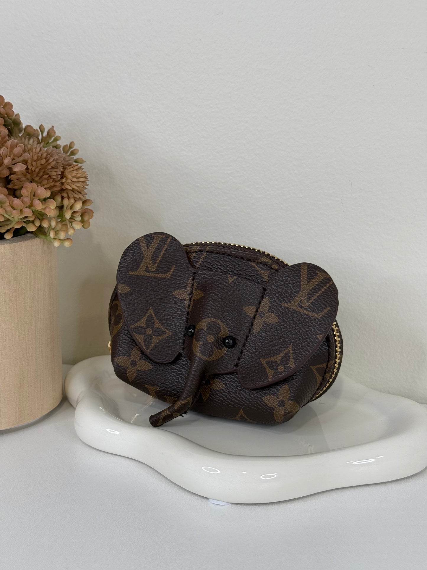 Artisanal 5" 2.5" 3" Elephant Coin Wallet with Compact Design