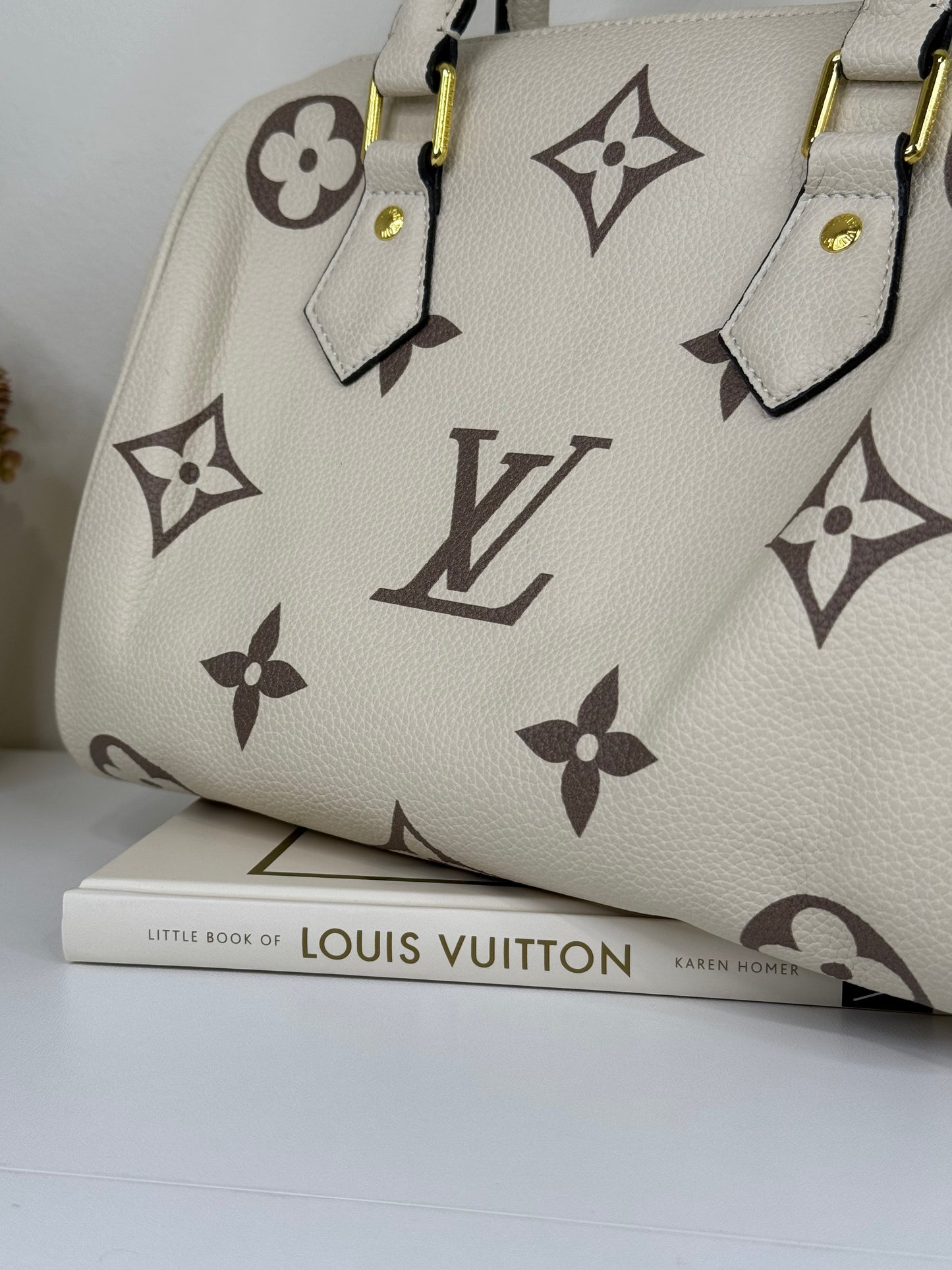 Contemporary White and Brown Leather Tote with Structured Design