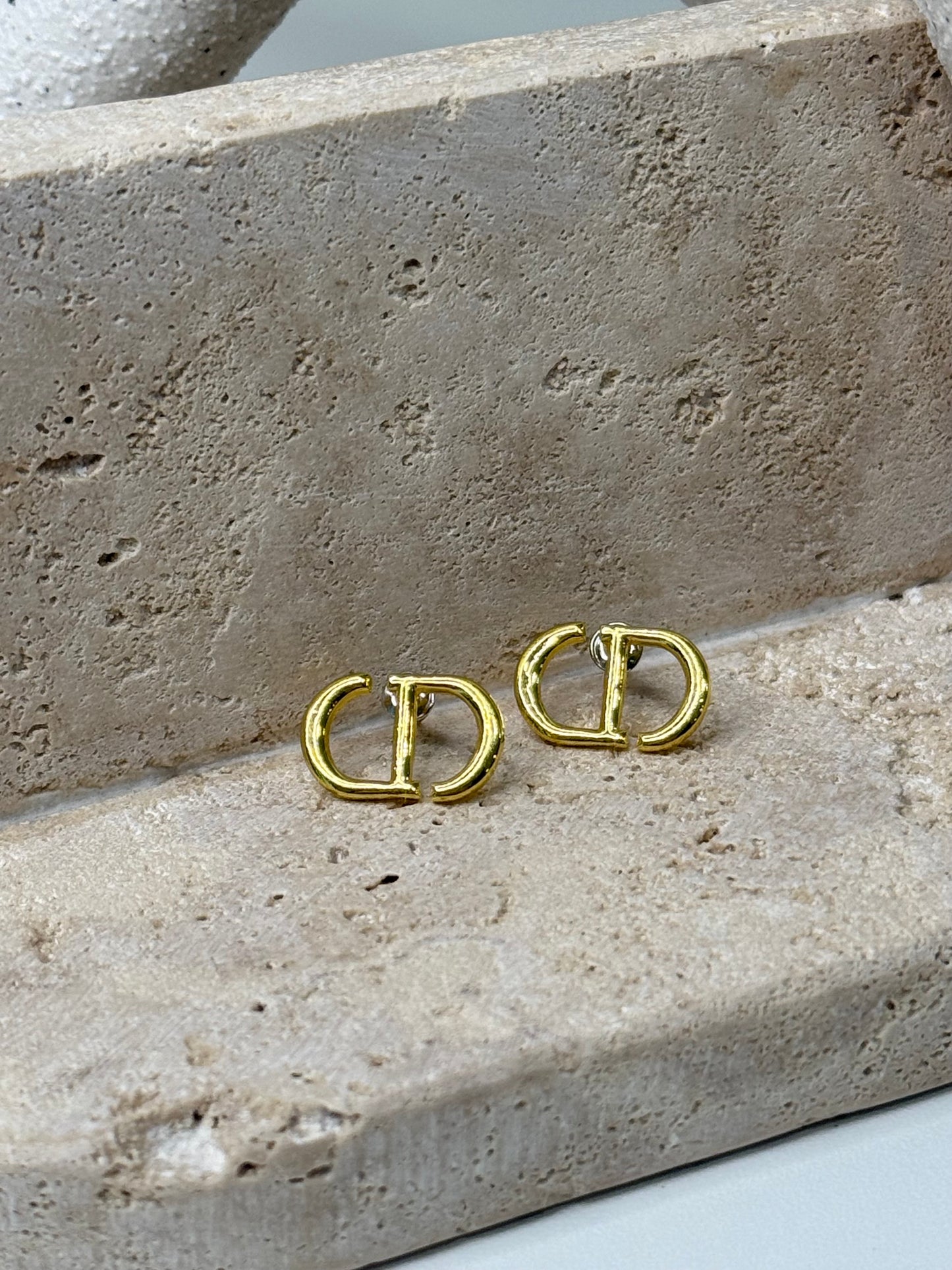 Classic Rounded Edge Logo 1/2" Width Earrings