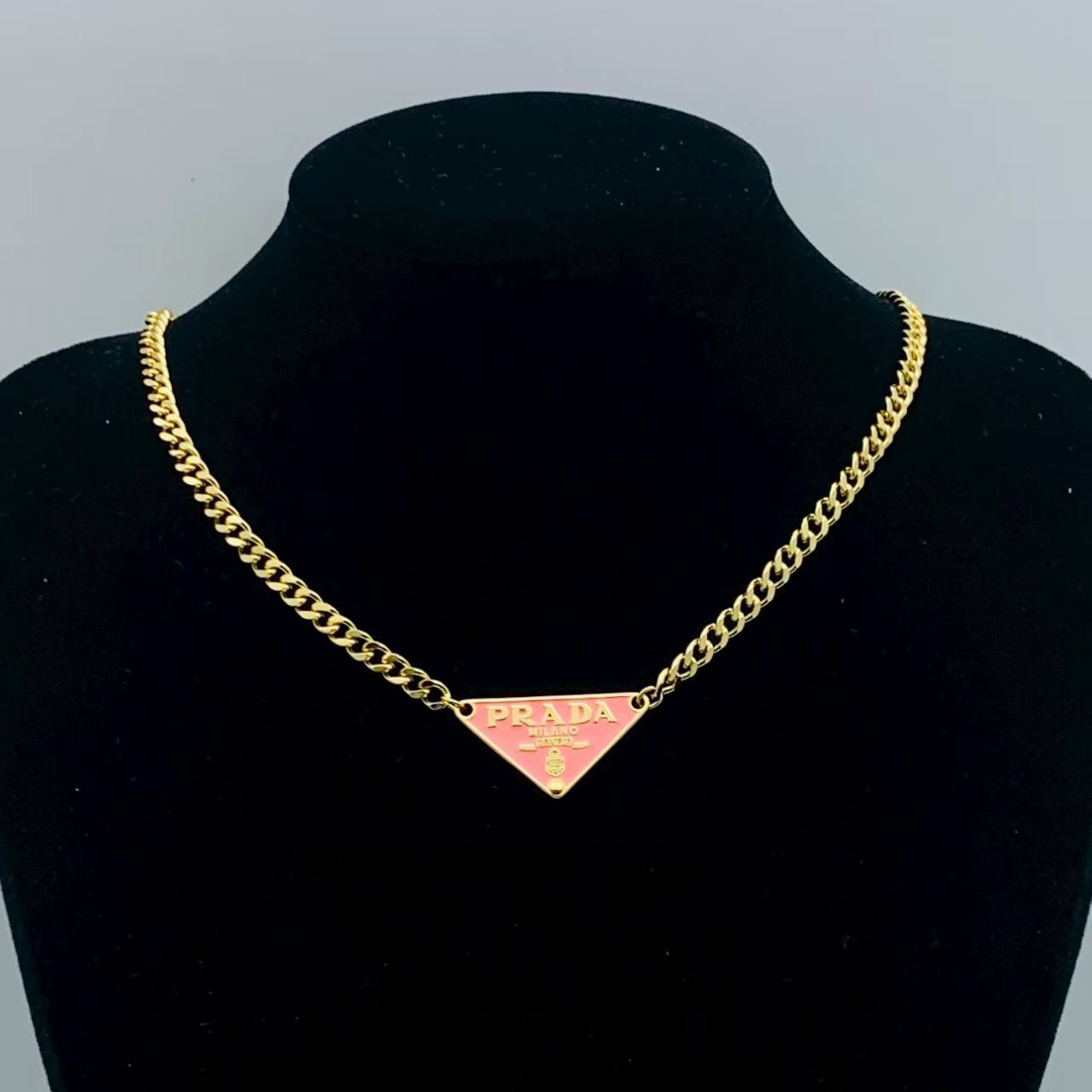 Sleek Triangle Pendant & Gold Chain Necklace