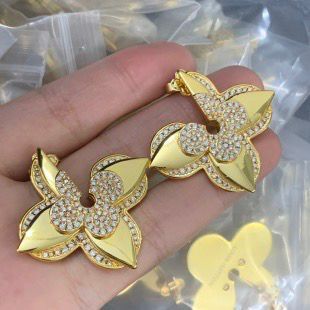 Dazzling Pave Crystal Flower Drop Earrings