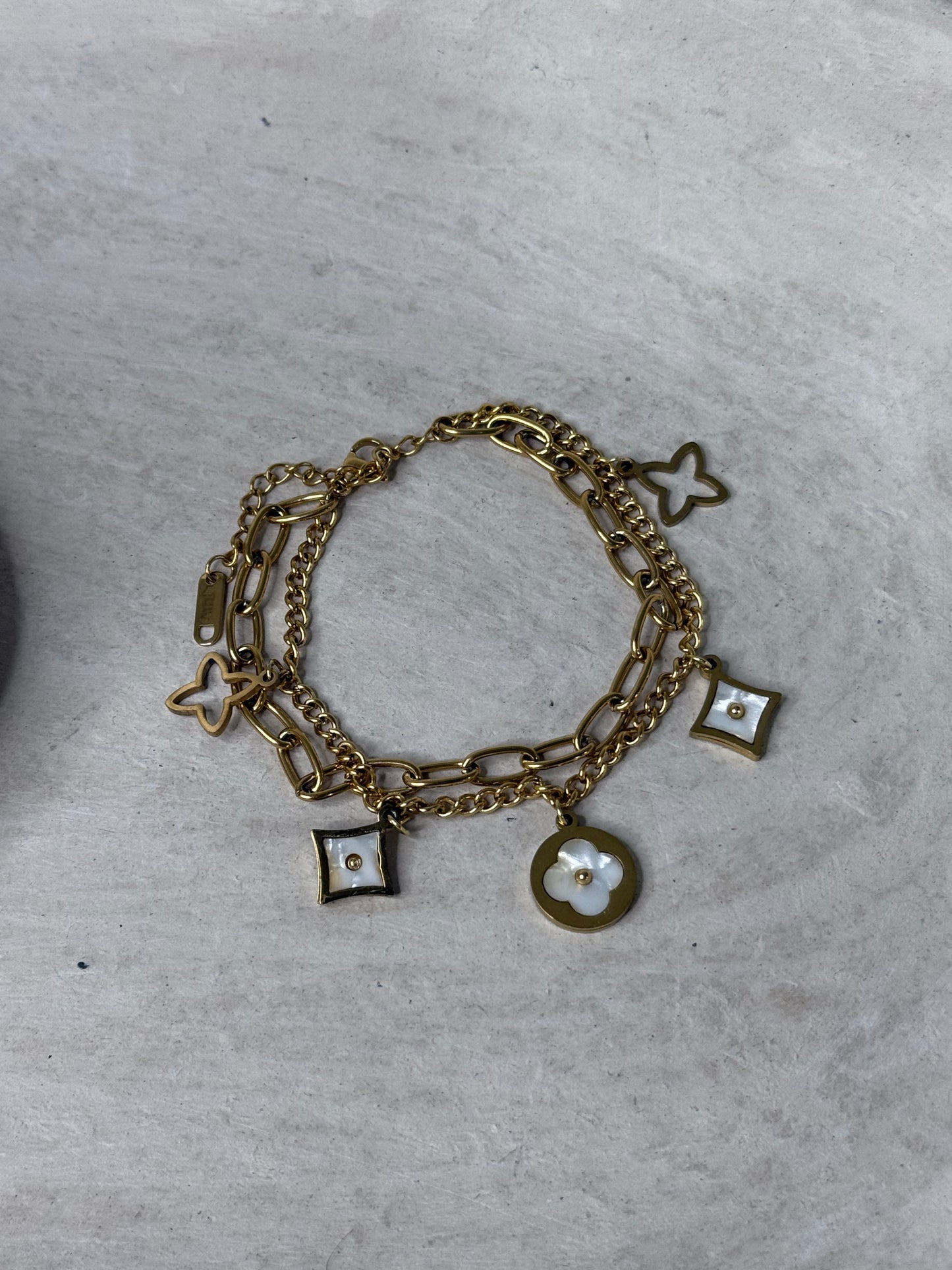 Bold 8" Width Bracelet with Iconic Charms & Large Chain Loop