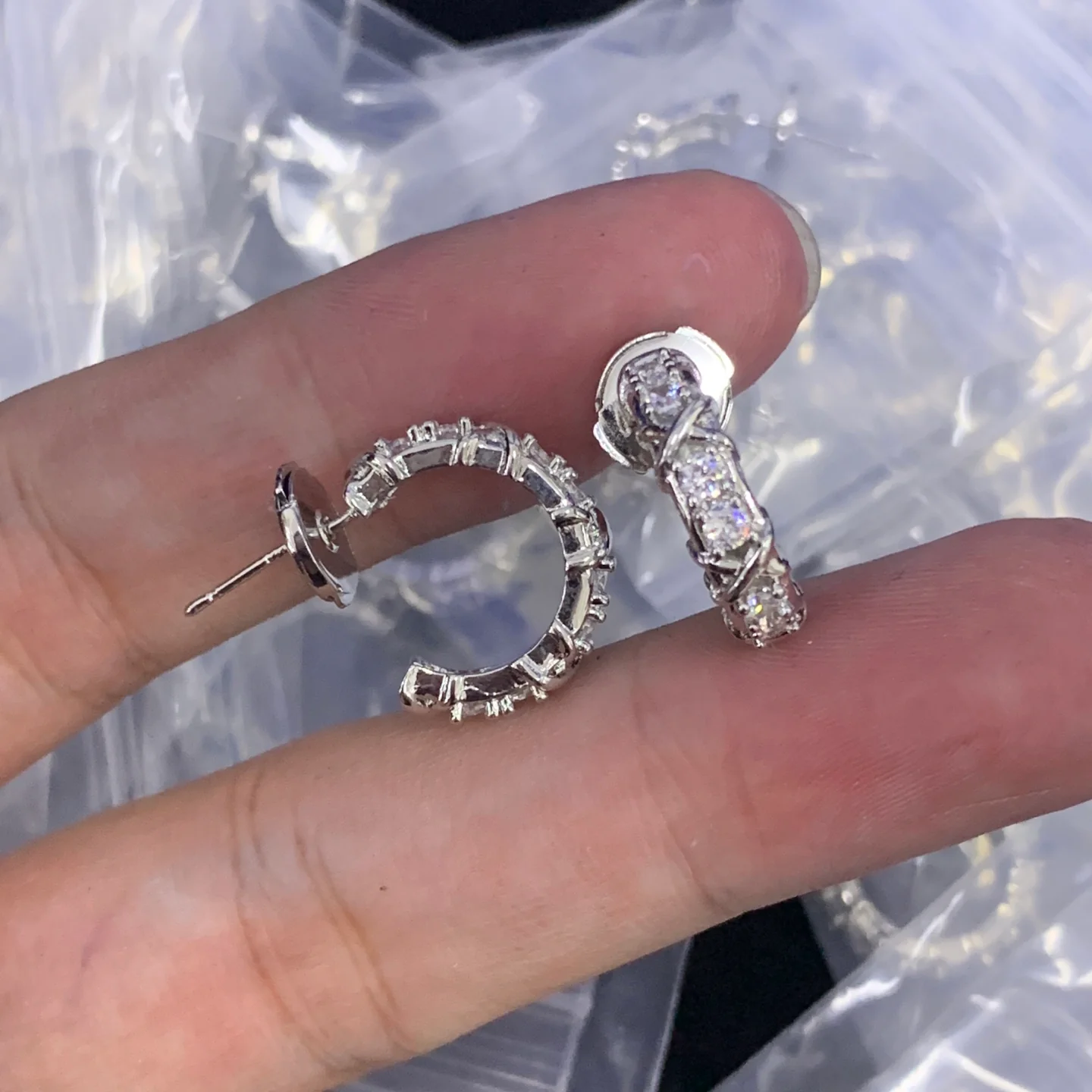 Dazzling Pave Diamond Huggie Earrings