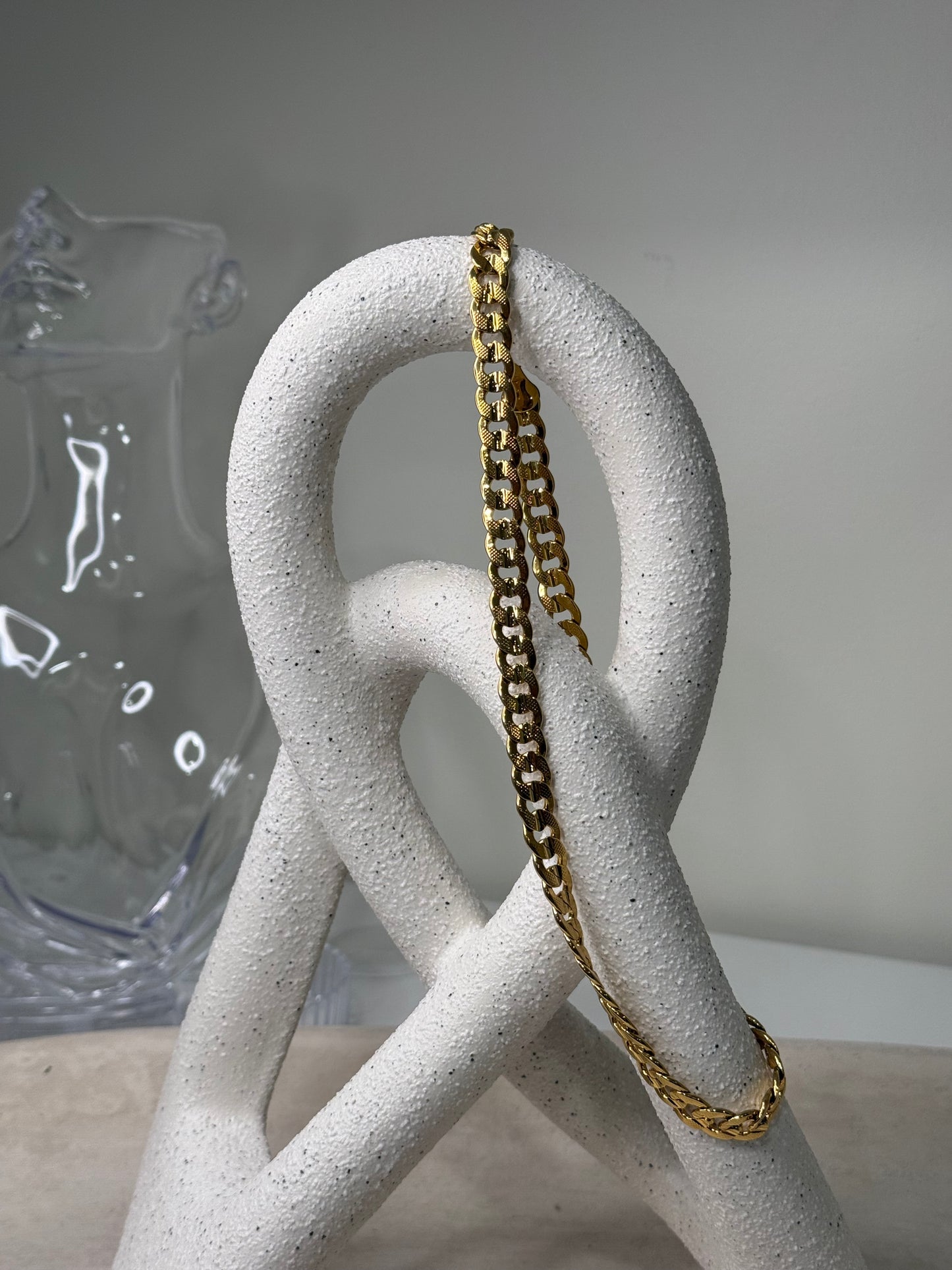Statement Medium to Large Link Chain 9"1/2" Width Necklace in Lustrous Finish