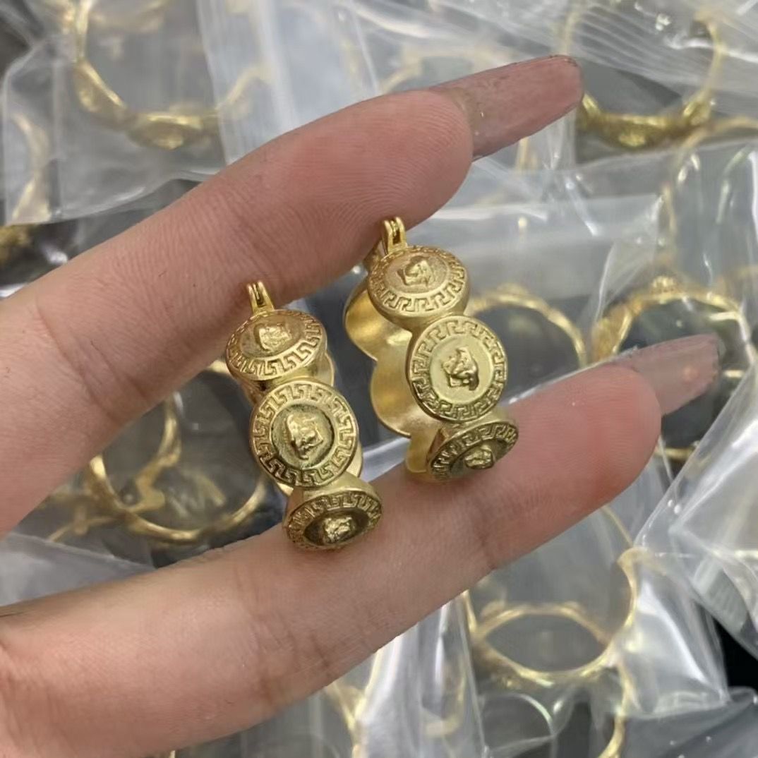 Chic Bold Gold Medallion Hoop Earrings