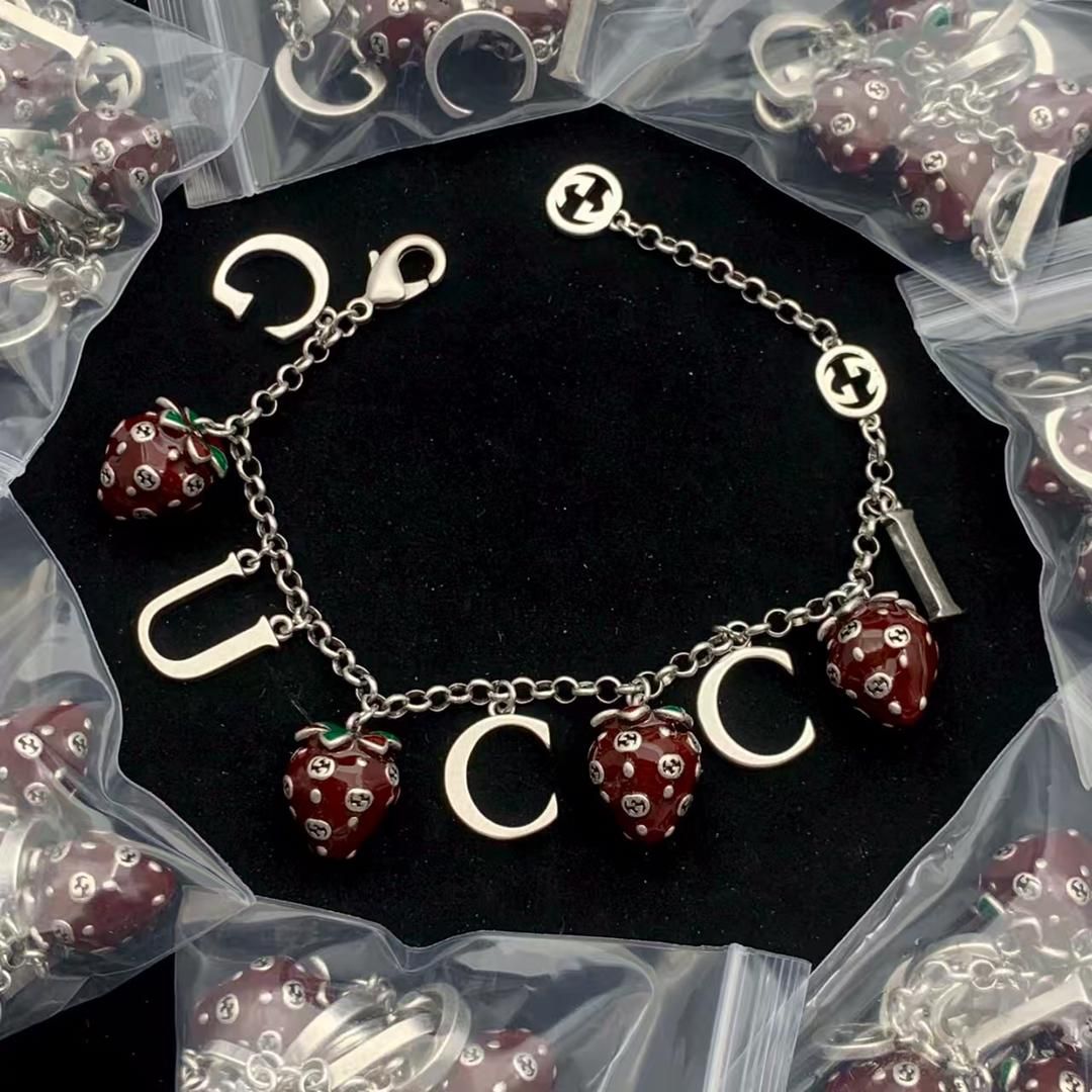 Luxury Strawberry Charm Bracelet