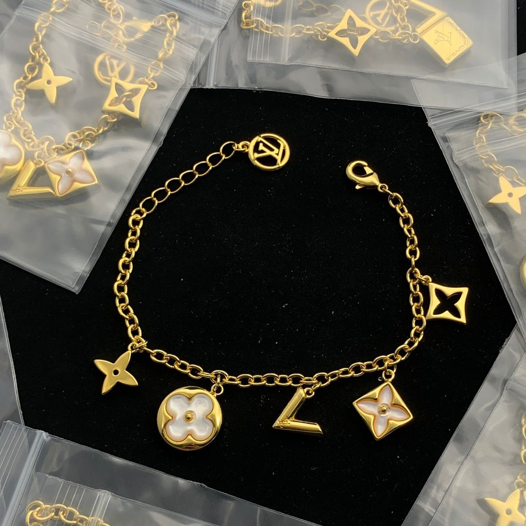 Luxury Gold-Tone Charm Bracelet