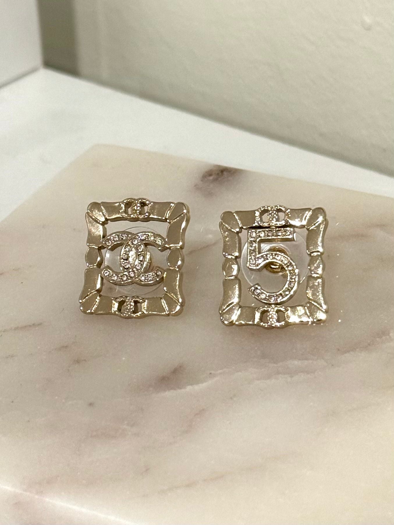 Glamorous Icon-Inspired Square Post Earrings with Pave Crystals