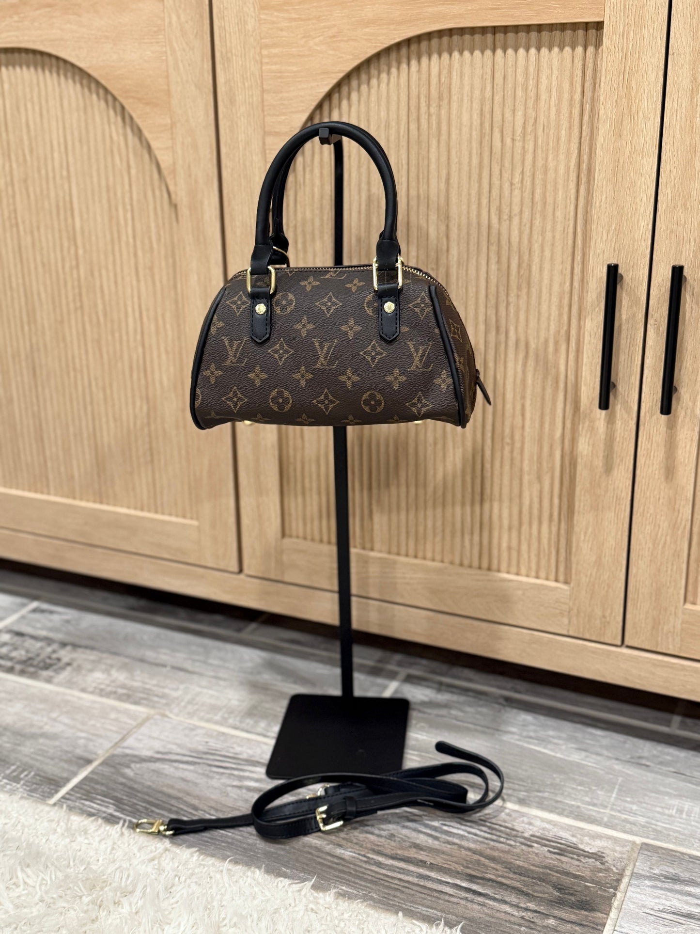 Elegant Designer Inspired Top Handle Dome Bag