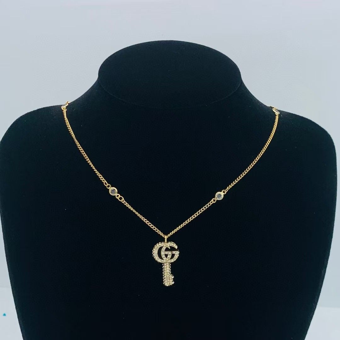 Dazzling Key Pendant Necklace