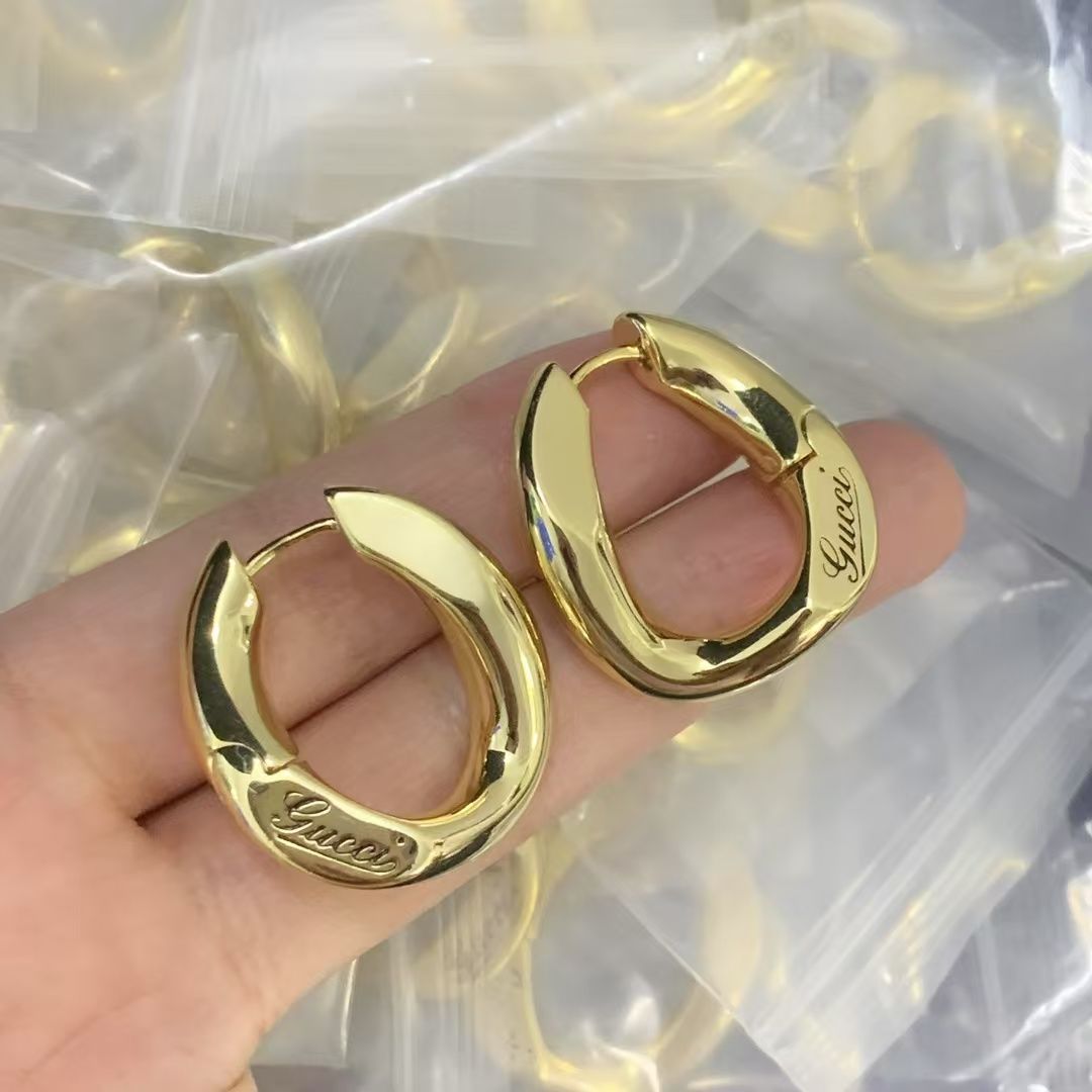 Modern Polished Gold Huggie Earrings