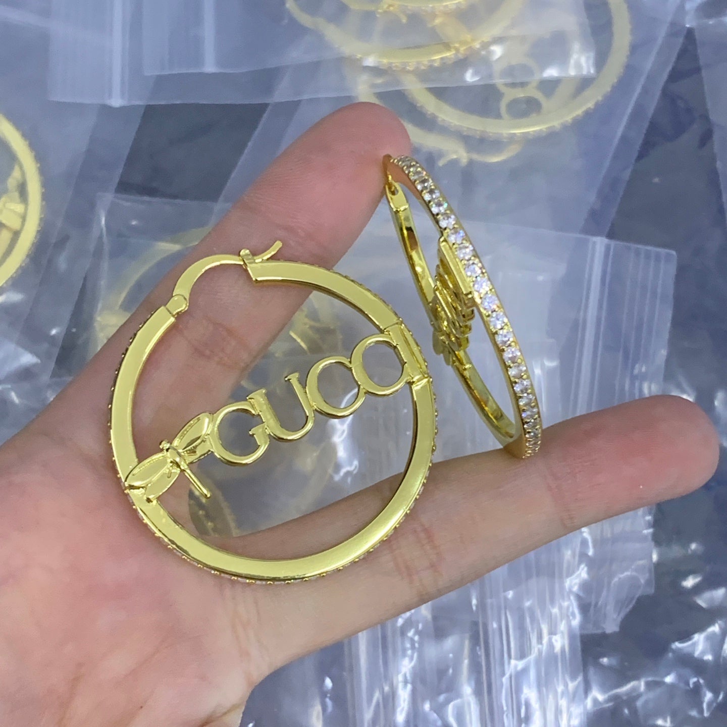 Gorgeous Diamond Letter Hoops
