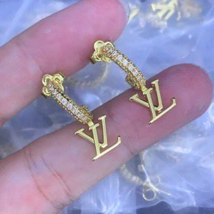 Dangling Interlocking Initial Letter Earrings