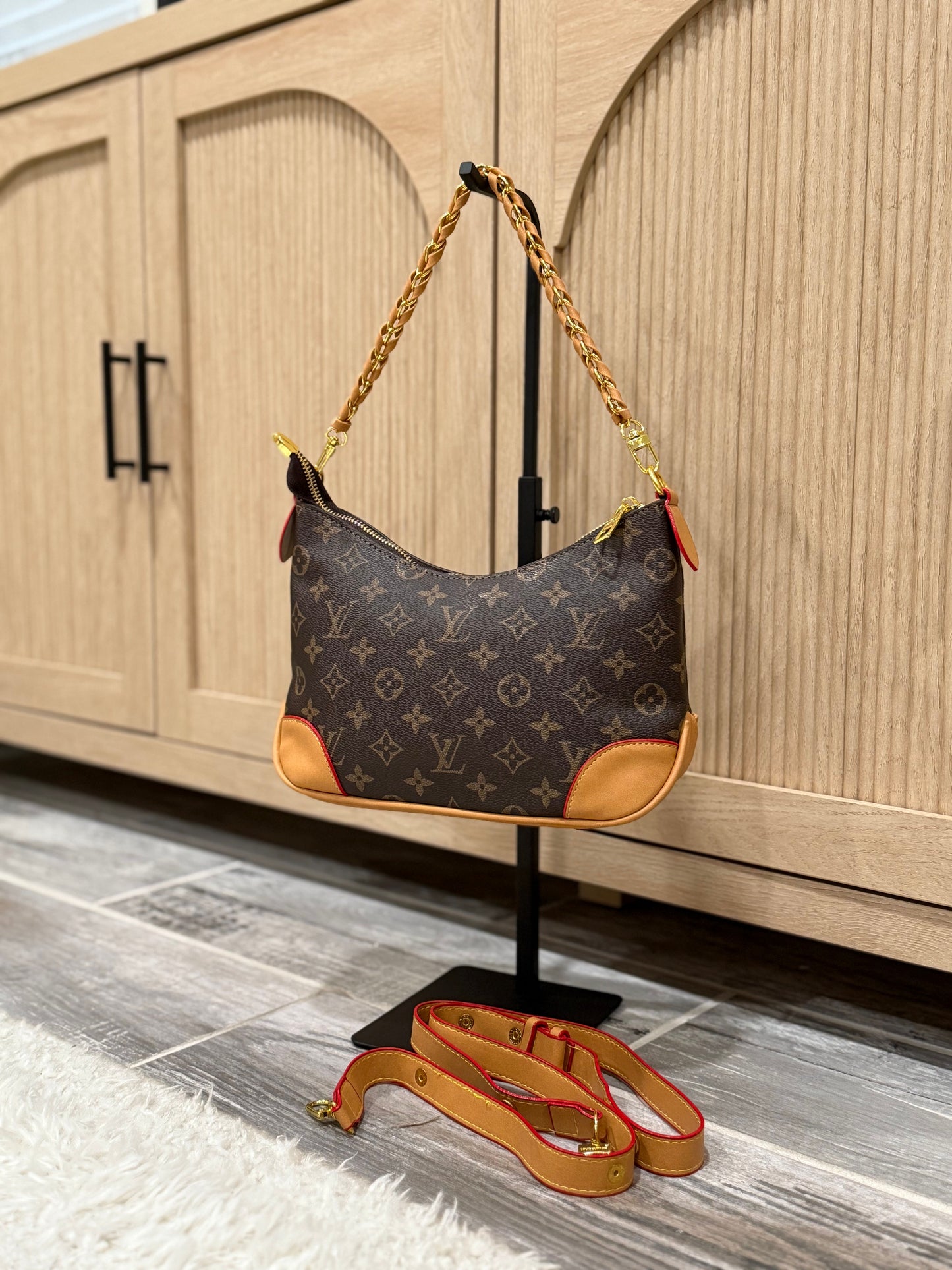 Classic Print Crossbody with Vachetta Trim