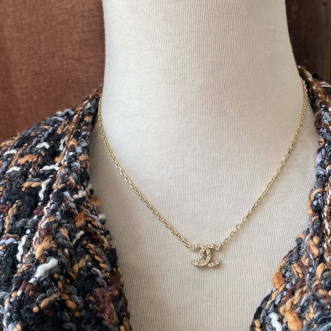 Dazzling Interlocking Letter Pendant Necklace
