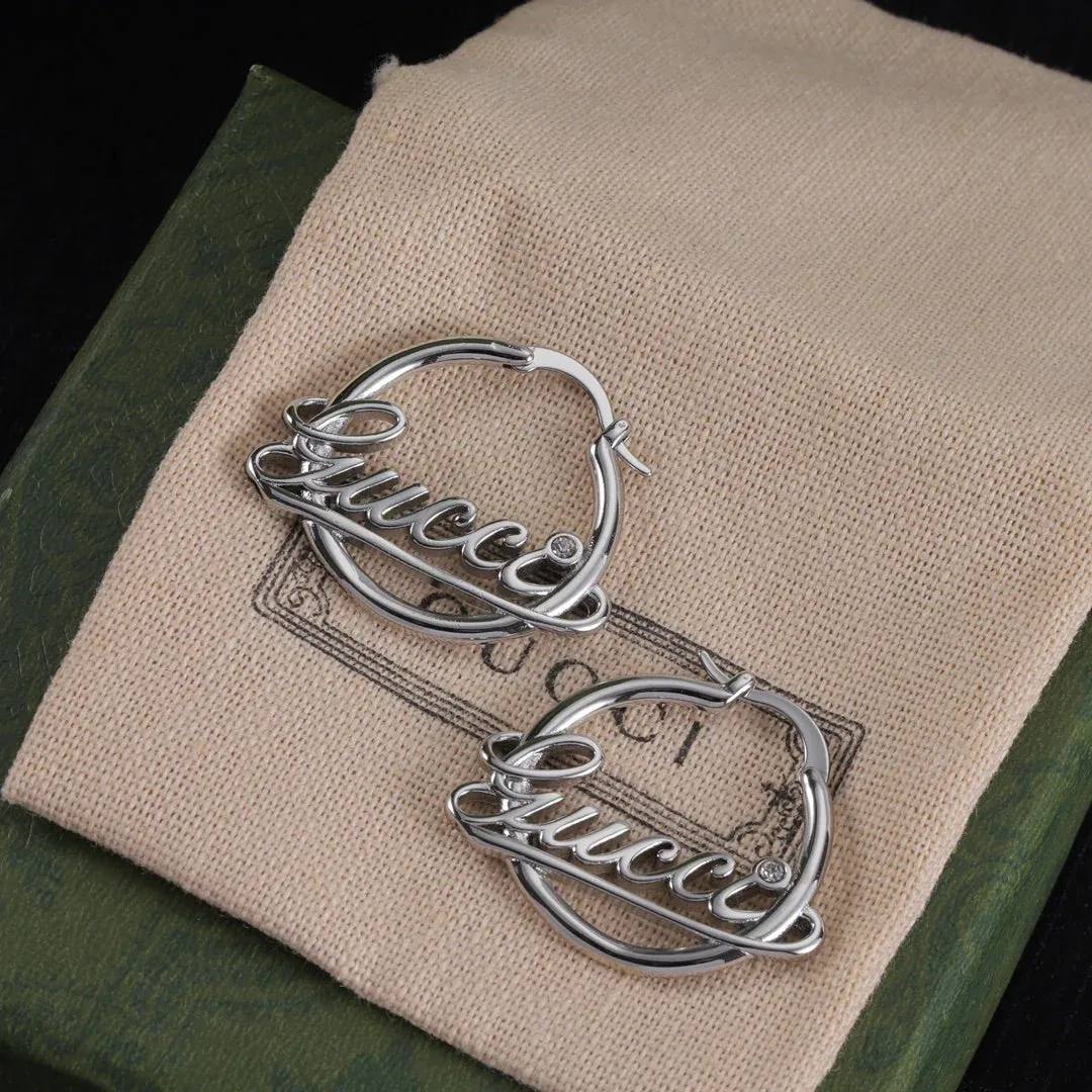 Chic Script Name Hoop Earrings