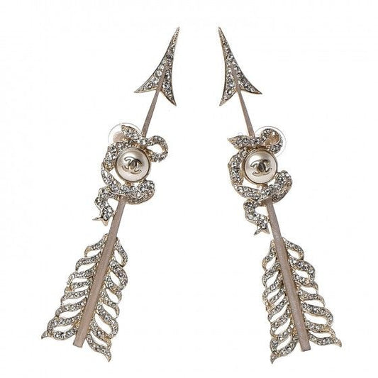 Luxury Crystal Pave Arrow Dangle Earrings