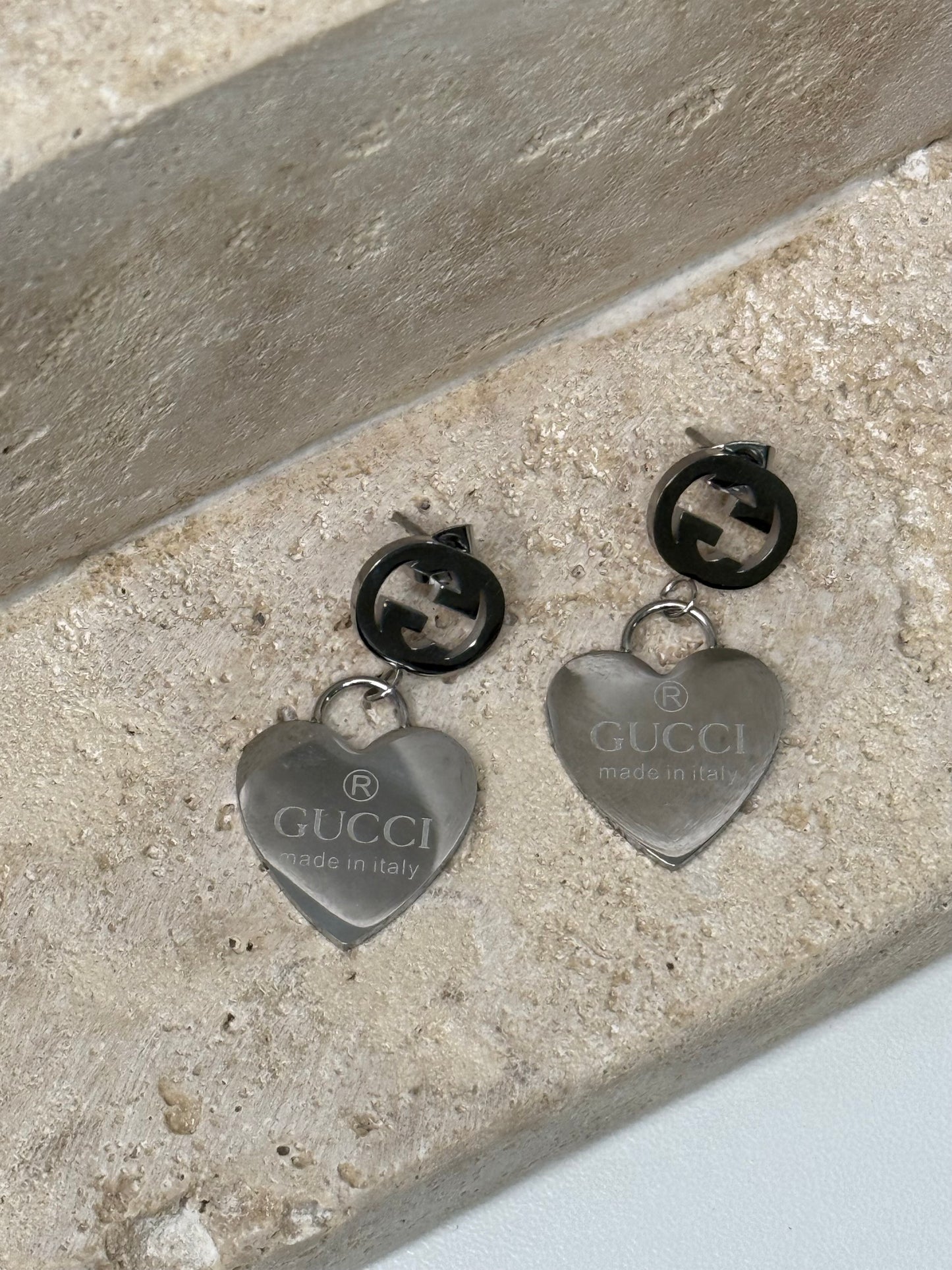 Heart Charm 1" 1/2" Width Earrings Stylish and Elegant