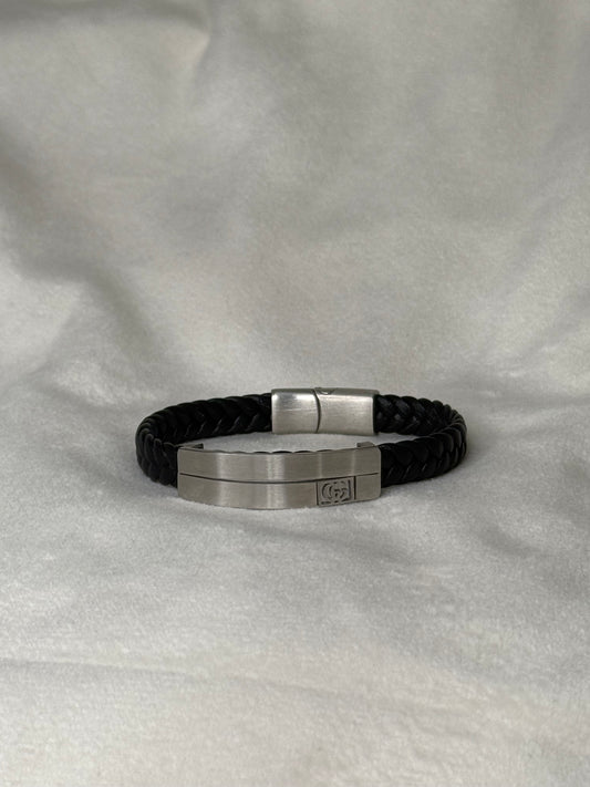 Modern Braided 7" 3/4" Bangle with Rectangle Accent