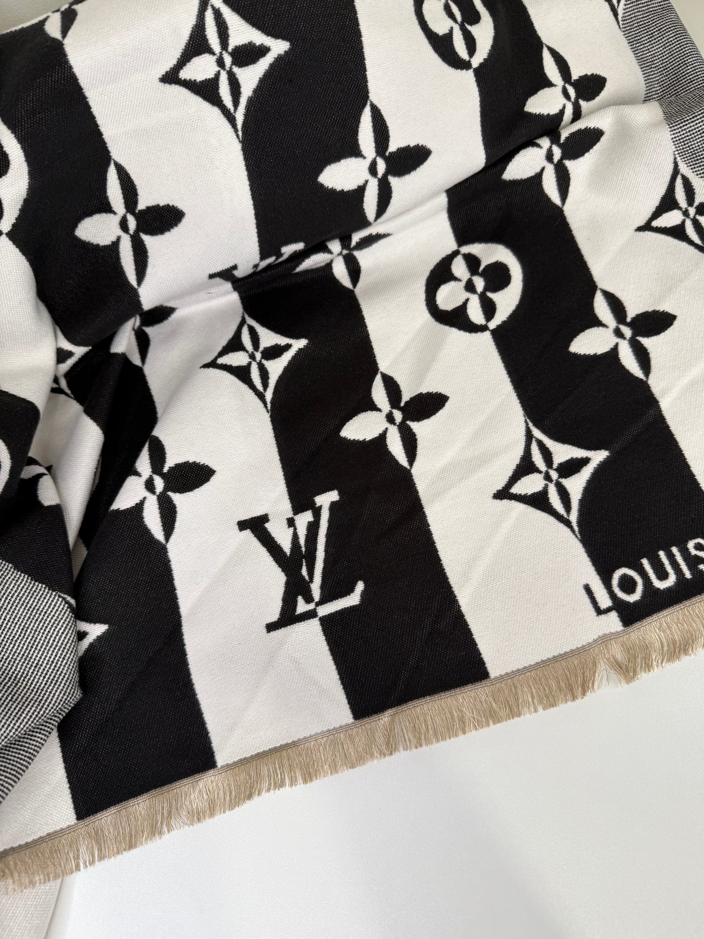 Luxurious Warmth Black & White Winter 26.5 x 74" Scarves