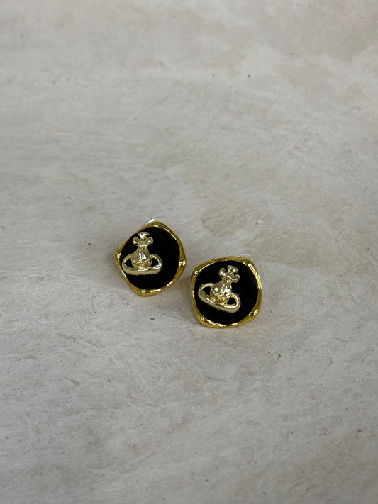 Luxurious Black Velvet Toned  11/16" Width Earrings