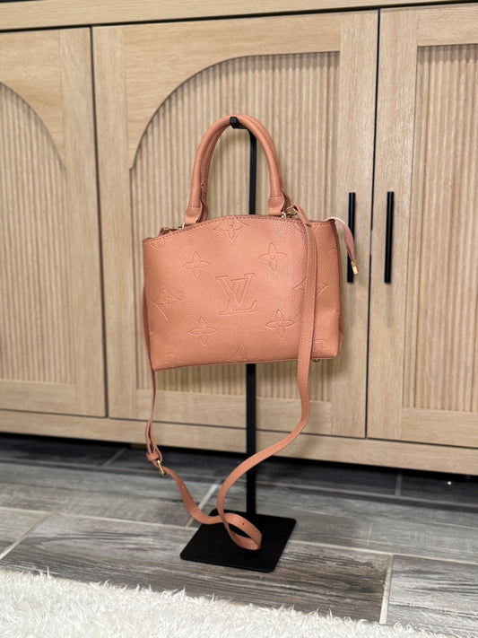 Chic Embossed Leather-Look Top Handle Satchel