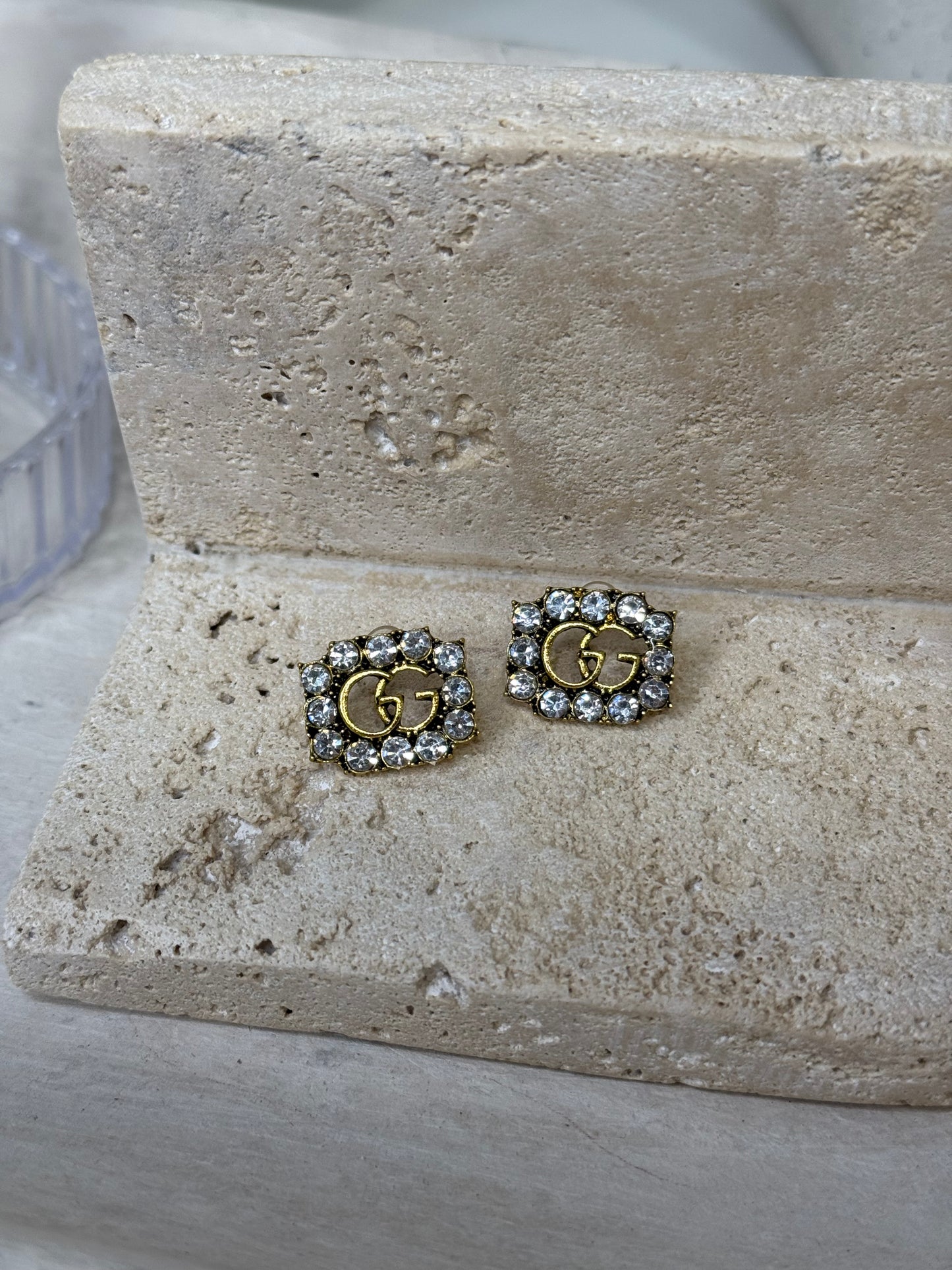 Distinctive Rectangle Earrings with Dazzling Diamond Accents 5/8" Width