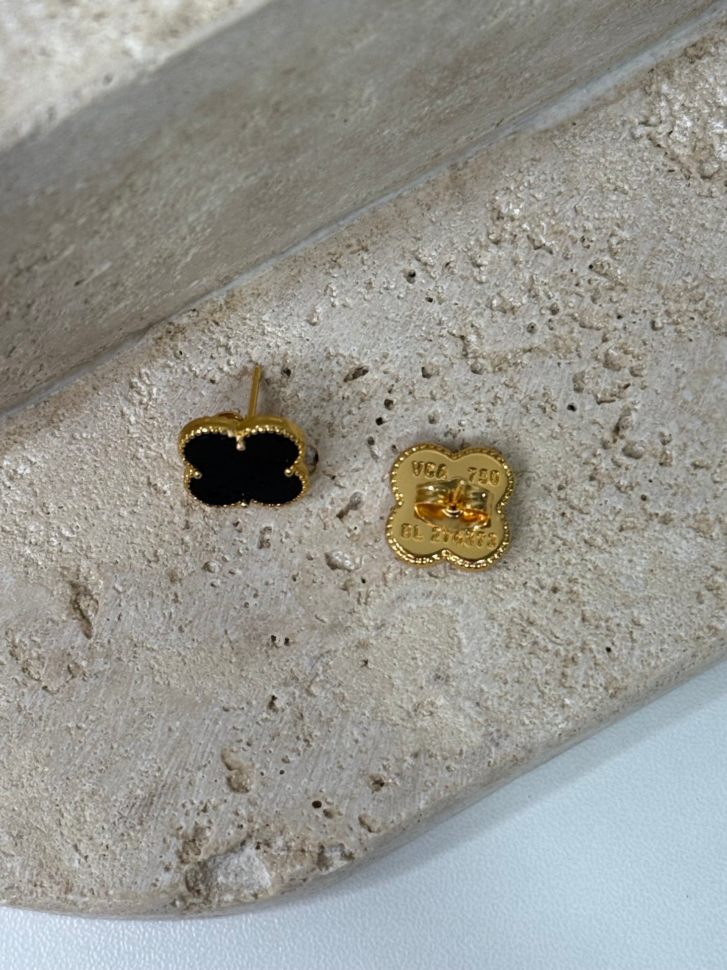 Charming Black Clover Earrings 5/8" Design