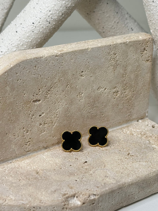 Charming Black Clover Earrings 5/8" Design