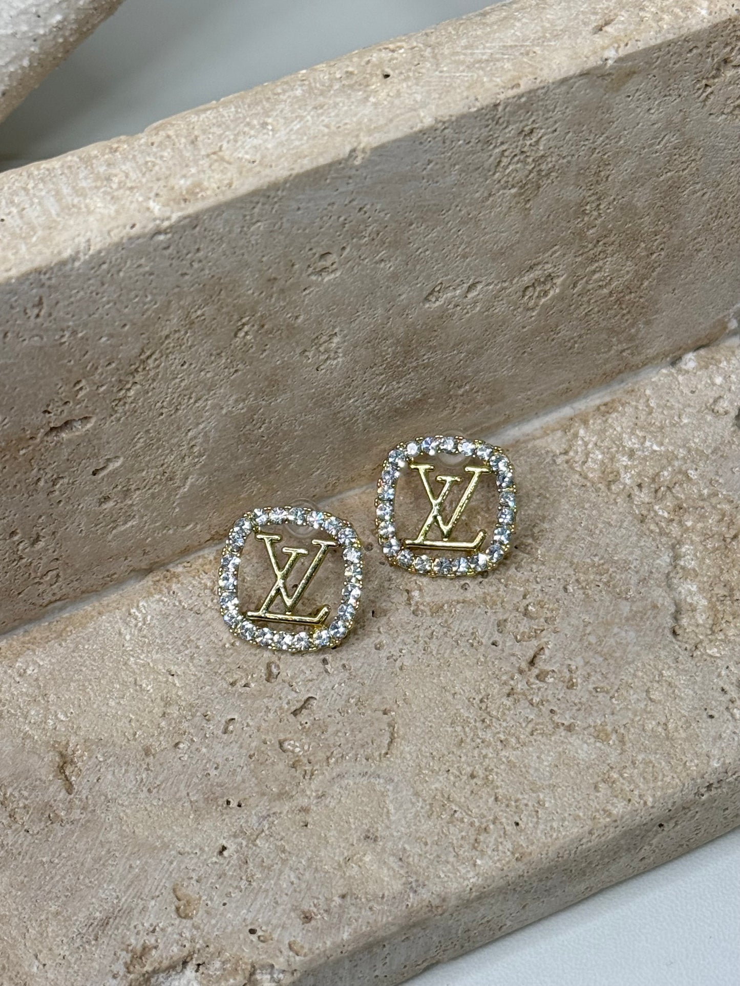 Glamorous Diamond Sparkly Square 5/8" Width Earrings