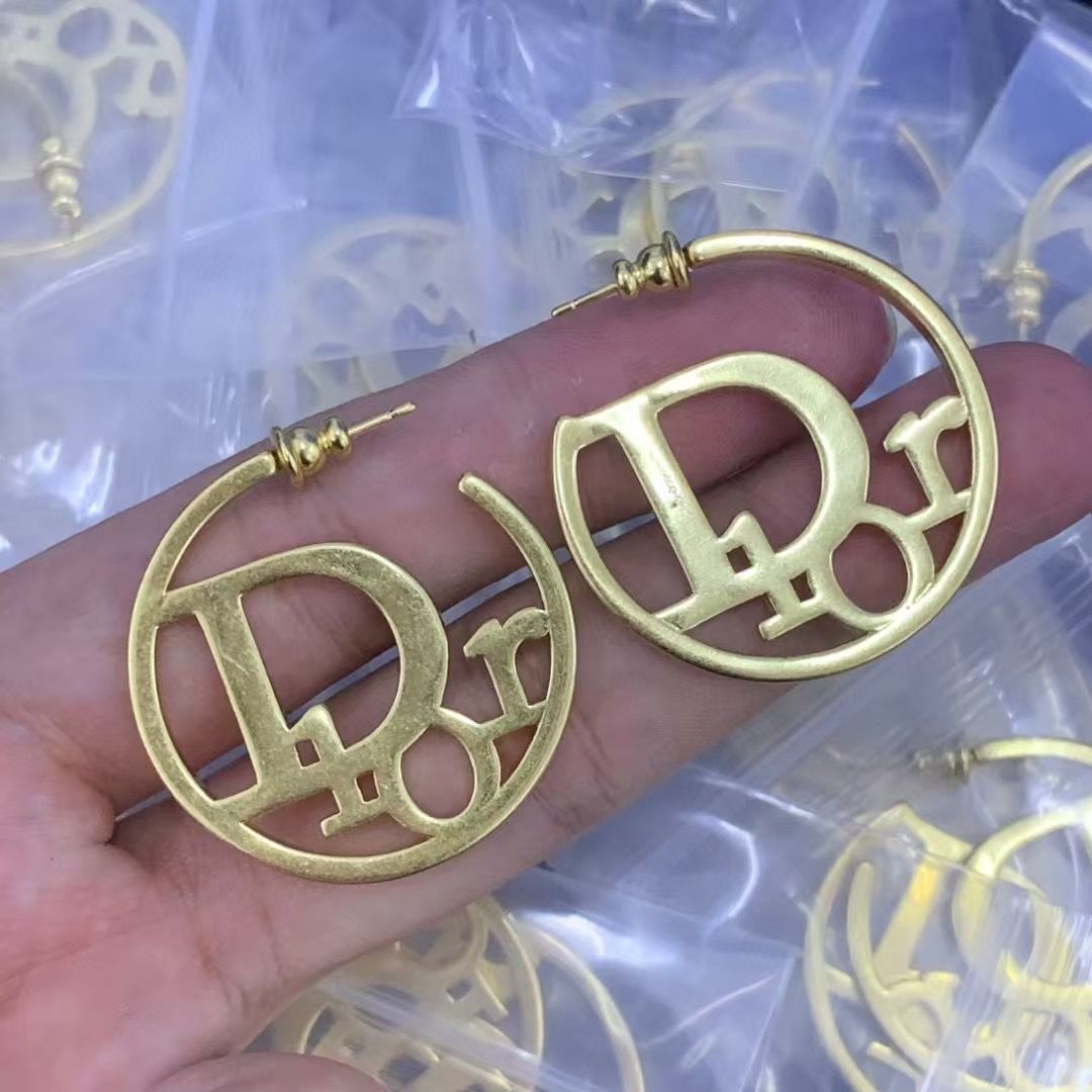 Fashion-Forward Cutout Initial Gold Hoops