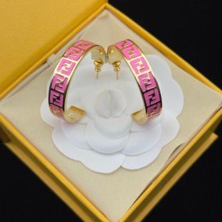 Vibrant Pink Geometric Enamel Hoop Earrings