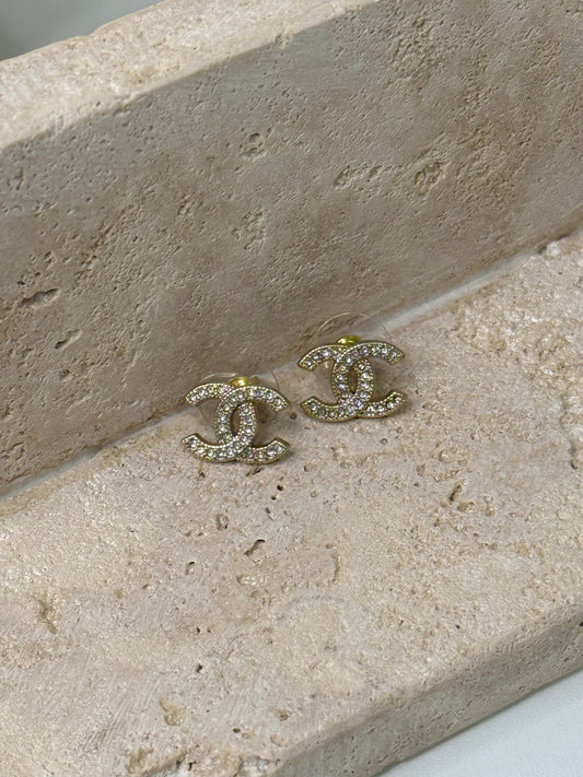 Simple diamond encrusted earrings