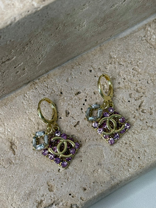 Purple Gems Earring