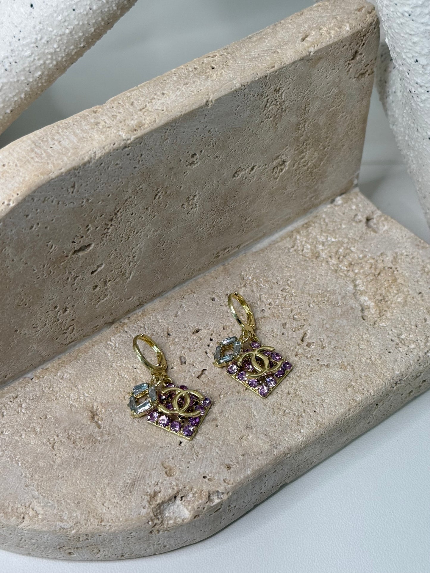 Purple Gems Earring