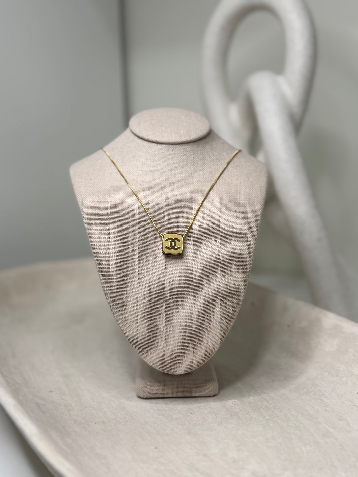 Square Logo 8" 1/4" Length Necklace with Cable Chain