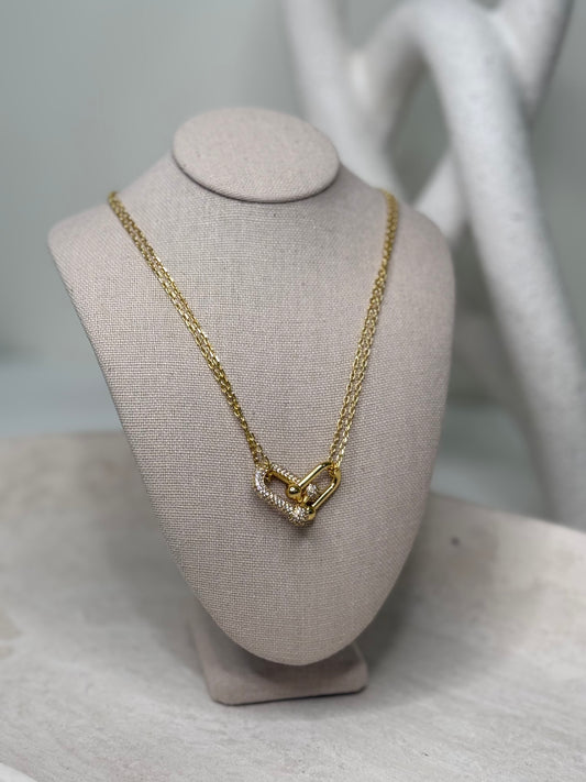 Bold Double 8", 1"1/4" Chain Necklace with Unique Charm Design