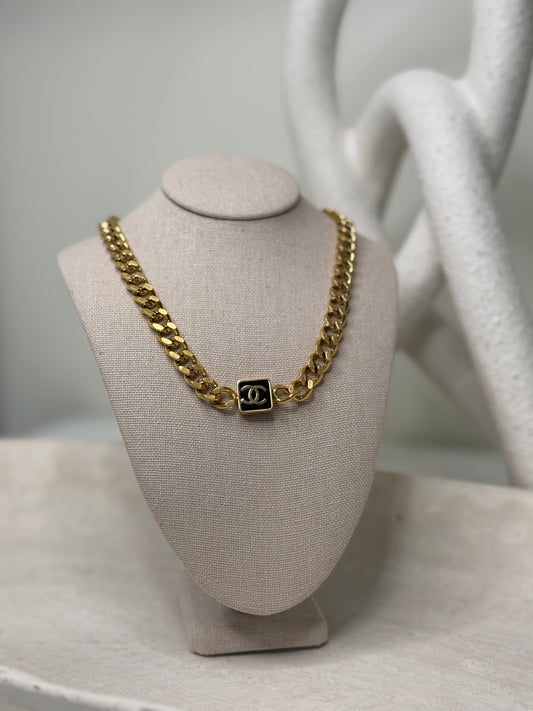 Bold Thick Chain 9" 1/2" Length Necklace Accent Logo