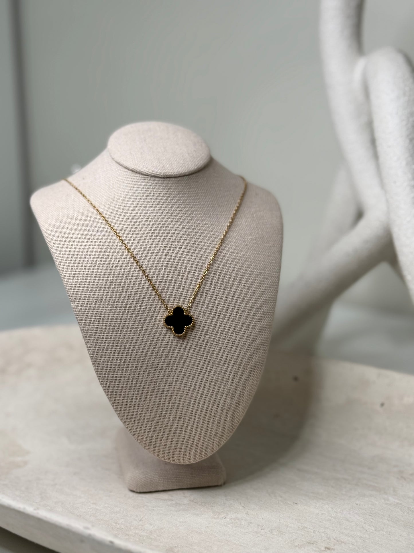 Distinct Black Clover Necklace 10" Length for Unique Style