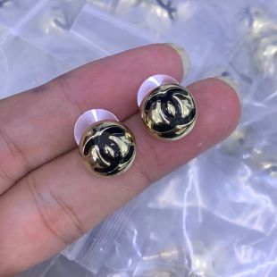 Elegant White Resin Button Earrings