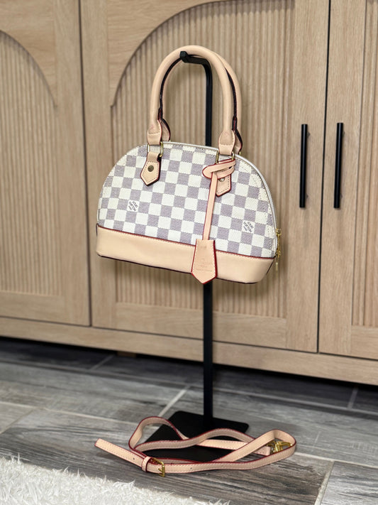 Luxury Checkered Dome Satchel