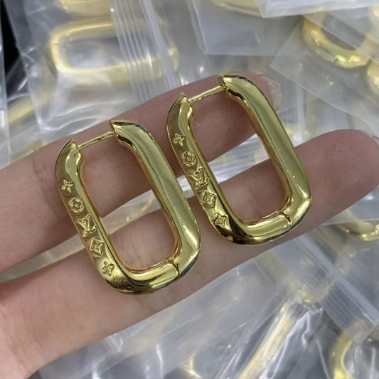 Modern Geometric U-Shape Drop Earrings