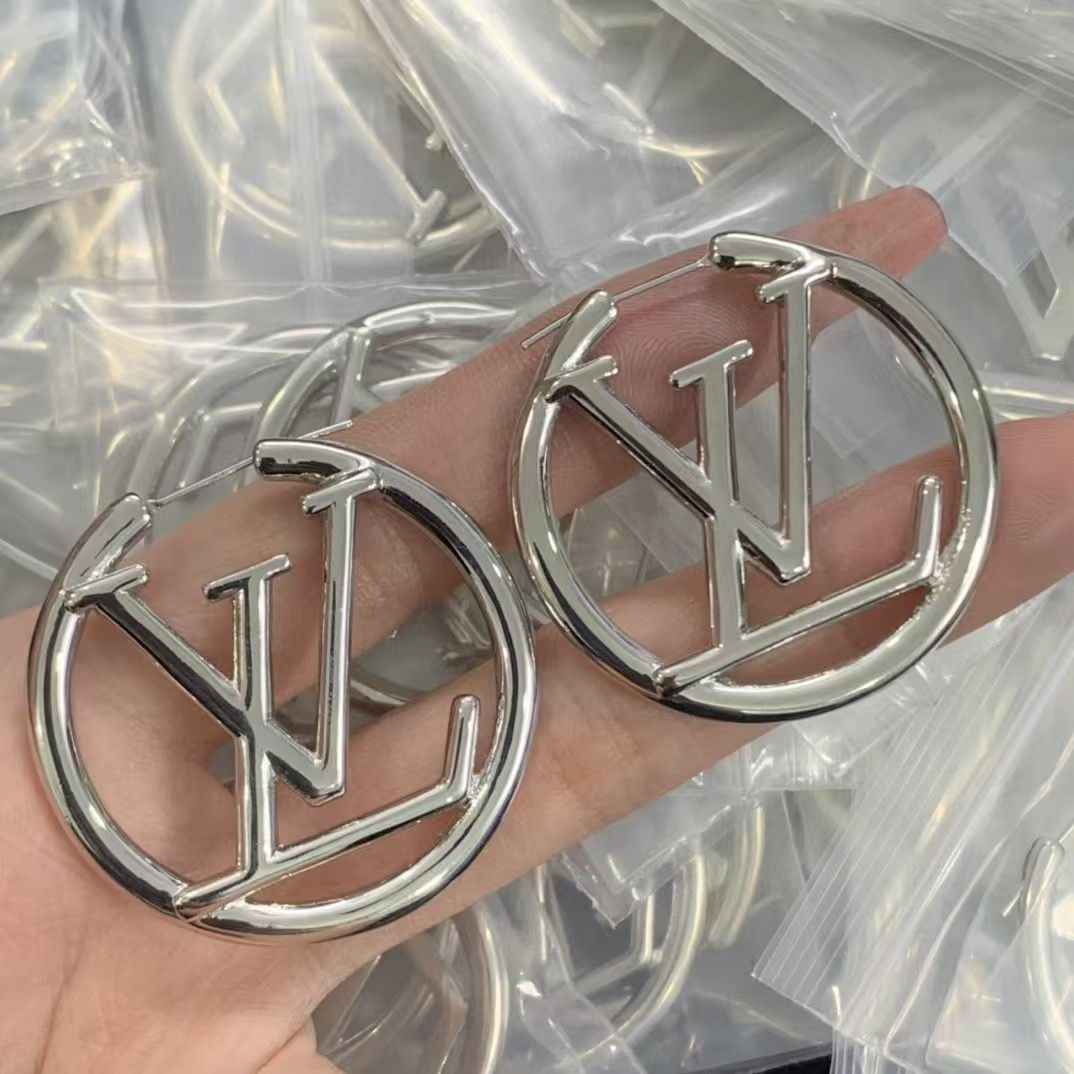 Oversized Monogram Statement Hoop Earrings