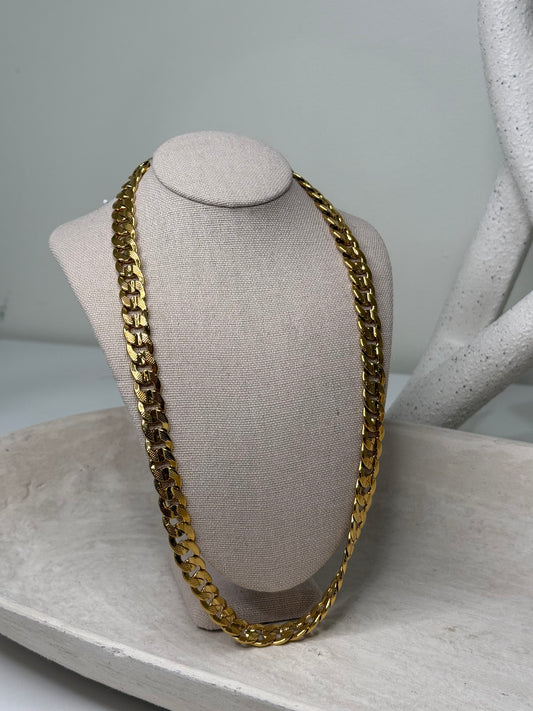 Statement Medium to Large Link Chain 9"1/2" Width Necklace in Lustrous Finish