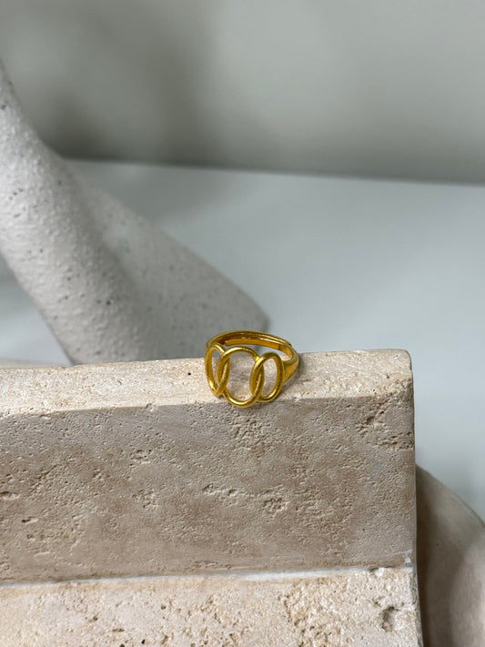 Modern Triple Loop Design 3/4" Width Ring for a Bold Statement