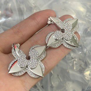 Dazzling Pave Crystal Flower Drop Earrings