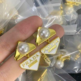 Chic Gold Triangle & Pearl Drop Earrings