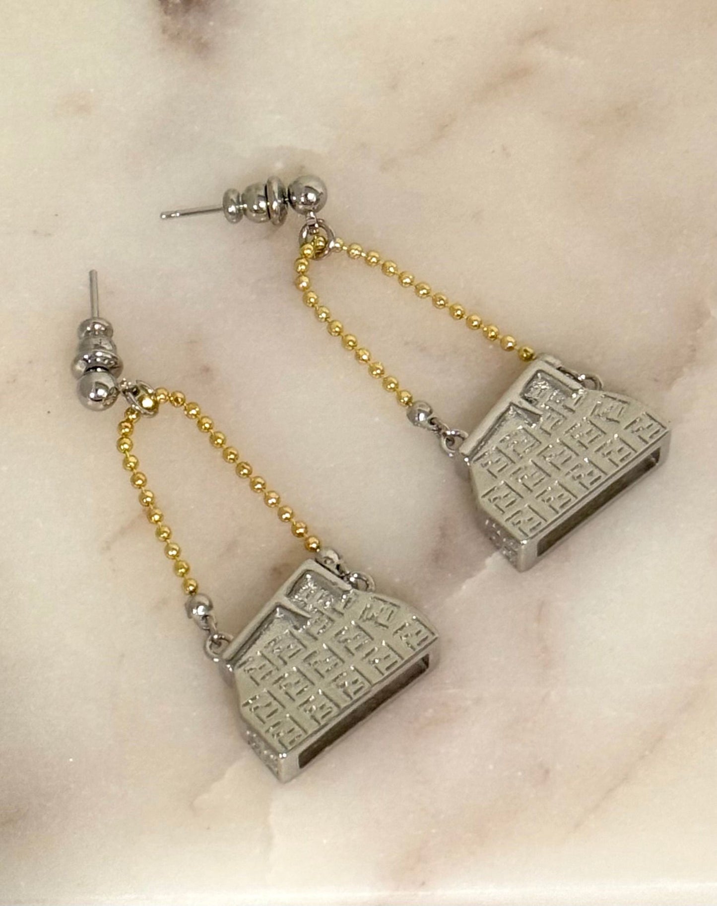 Playful Mini Purse Dangle Drop Earrings