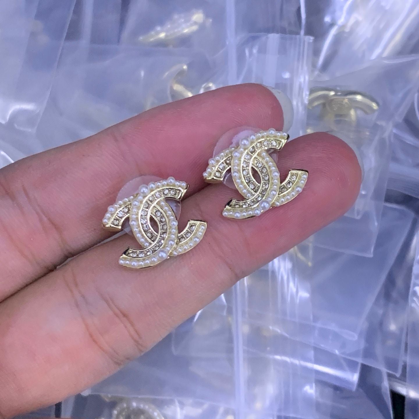 Elegance Pave Crystal Stud Earrings